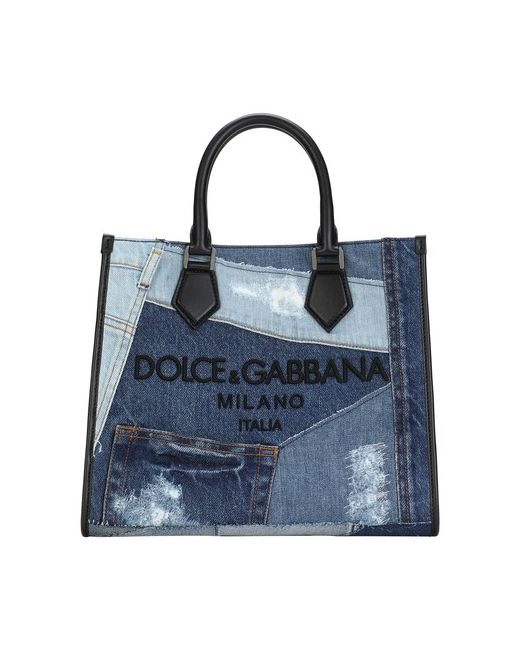 Dolce & Gabbana Denim patchwork Edge shopper with logo