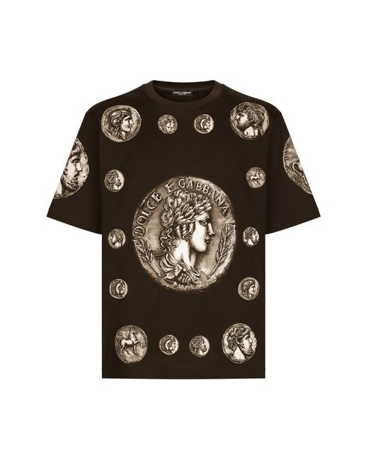 Dolce & Gabbana Cotton T-Shirt with Coins Print
