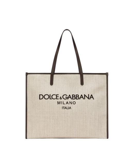 Dolce & Gabbana Large Structured Canvas Tote Bag