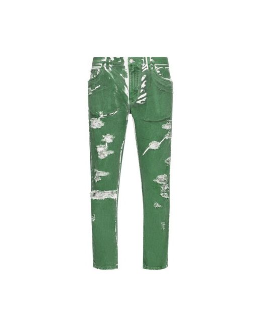 Dolce & Gabbana Loose Stretch Overdye Jeans with Abrasions