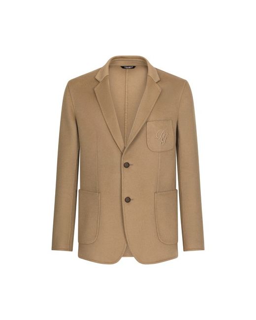 Dolce & Gabbana Deconstructed camel hair blazer with embroidery