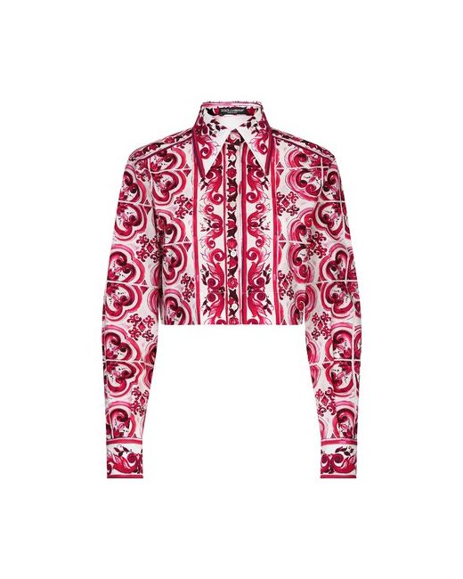 Dolce & Gabbana Cropped majolica-print poplin shirt