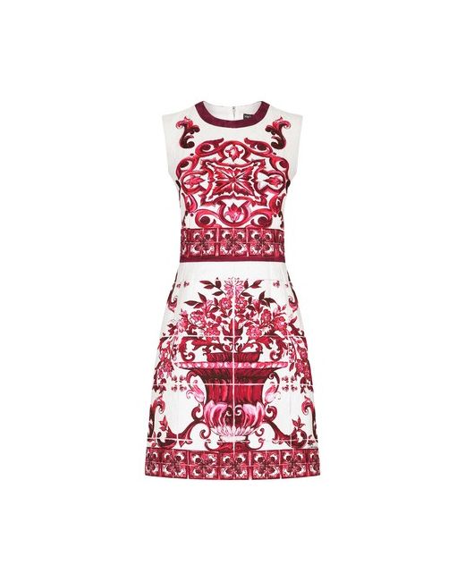 Dolce & Gabbana Short majolica-print brocade dress