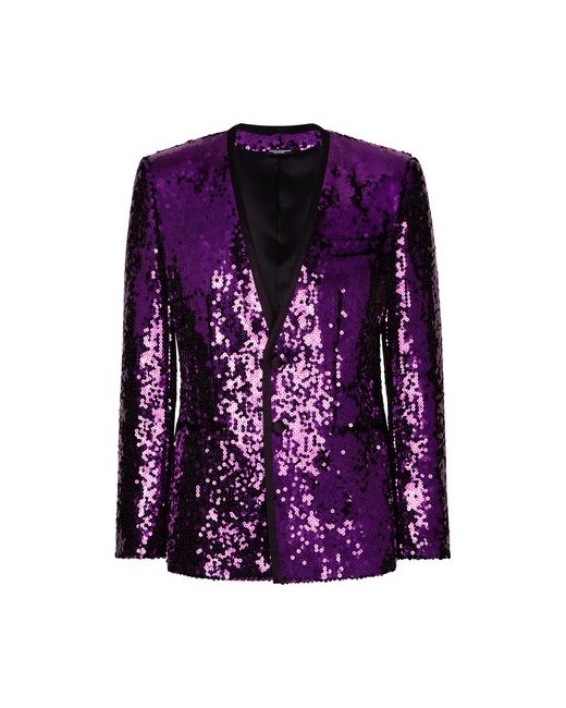 Dolce & Gabbana Sequined Sicilia-fit jacket with satin piping