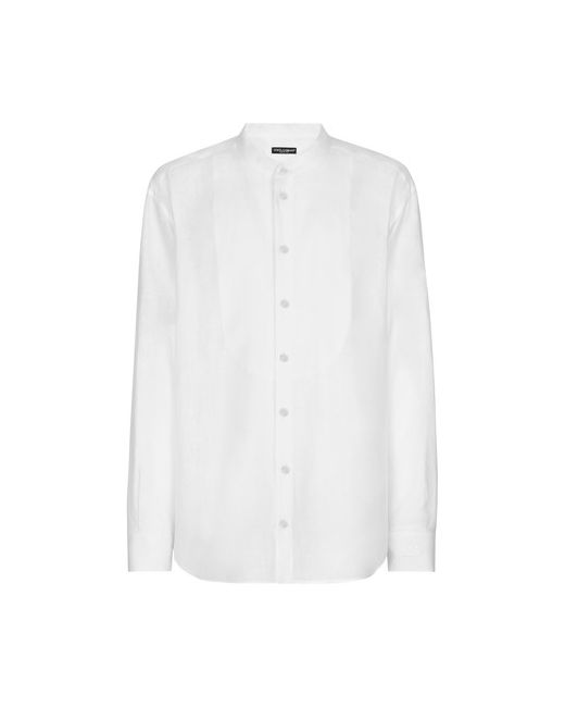 Dolce & Gabbana Linen shirt with embroidery and shirt-front detail