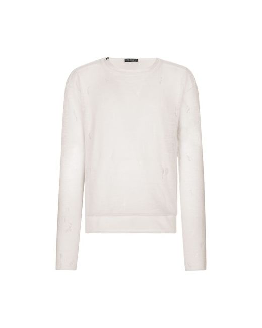 Dolce & Gabbana Technical Linen Sweater with Distressed Details