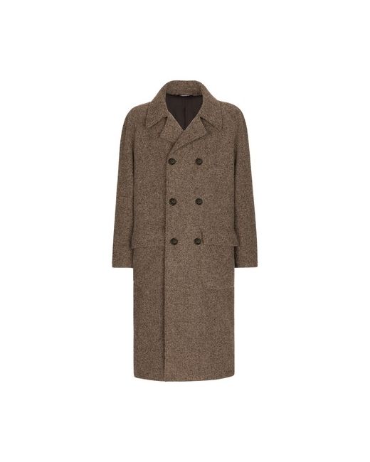 Dolce & Gabbana Double-breasted coat in mottled wool and alpaca