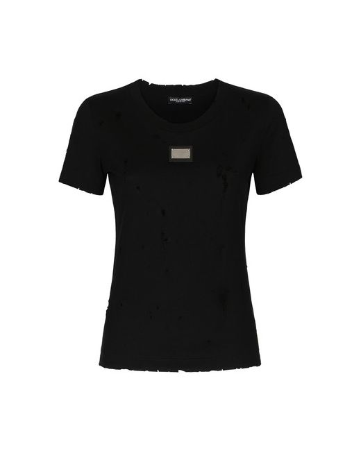 Dolce & Gabbana Jersey T-shirt with rips