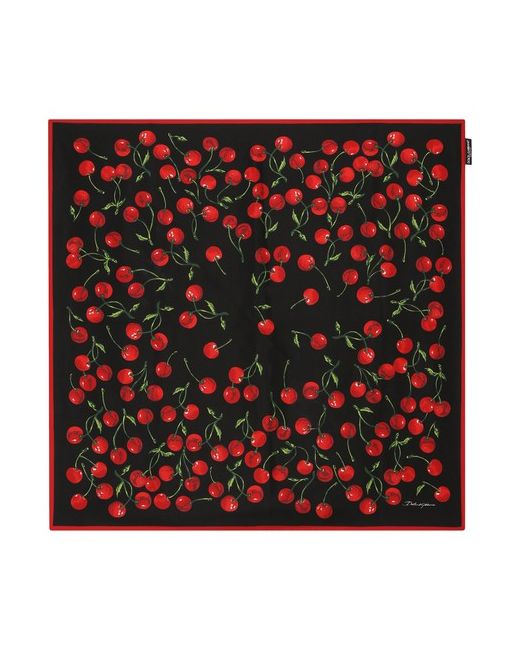 Dolce & Gabbana Cherry-print twill scarf 90x90