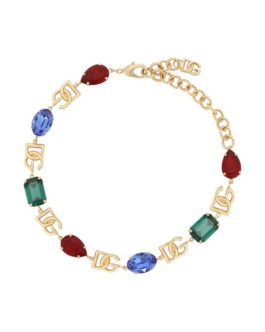Dolce & Gabbana Choker with logo and crystals