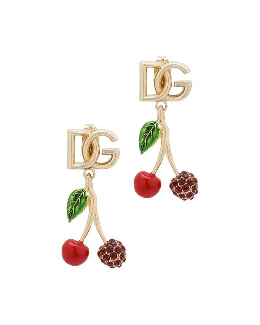 Dolce & Gabbana Earrings with DG logo and cherries