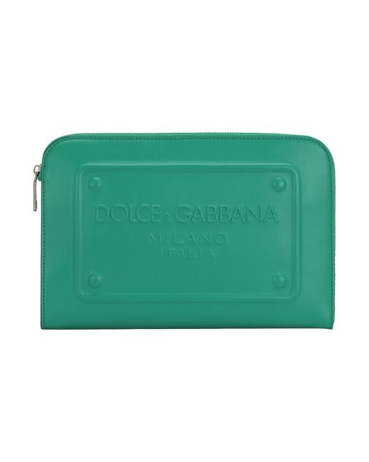 Dolce & Gabbana Small calfskin pouch with logo