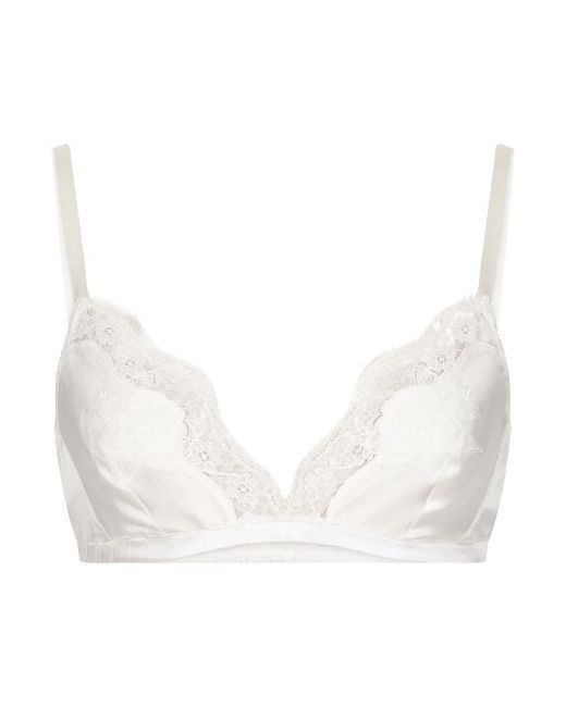 Dolce & Gabbana Soft-cup satin bra with lace detailing