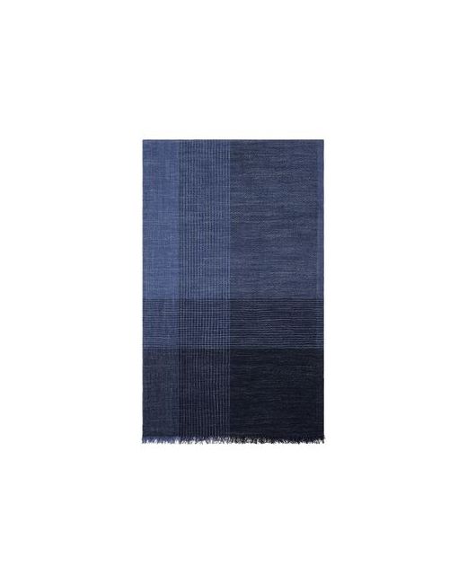 Brunello Cucinelli Striped silk and linen herringbone patterned scarf