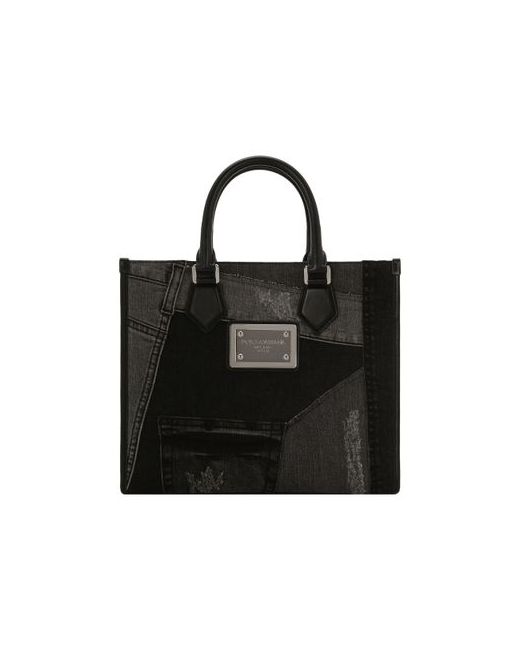 Dolce & Gabbana Small Denim Patchwork Tote Bag