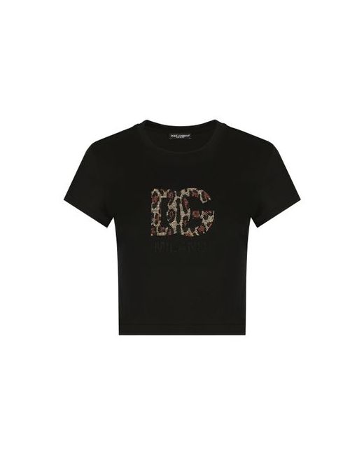Dolce & Gabbana Short T-shirt with rhinestone