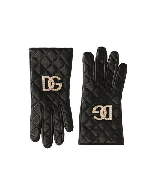 Dolce & Gabbana Quilted nappa leather gloves