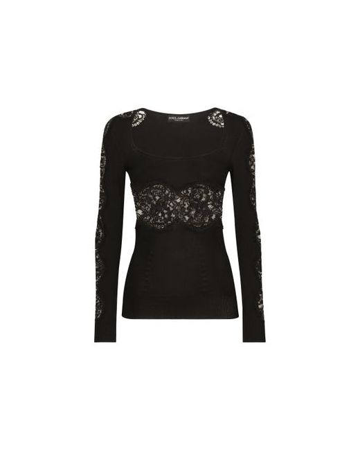 Dolce & Gabbana Viscose sweater with lace inserts