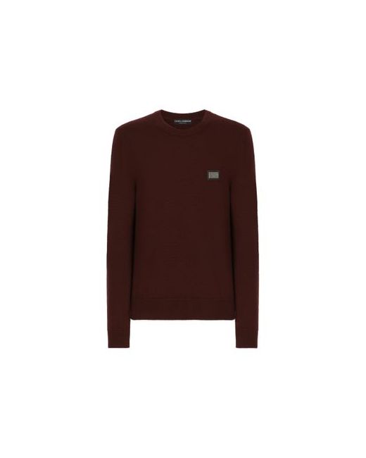 Dolce & Gabbana Wool round-neck sweater with branded tag