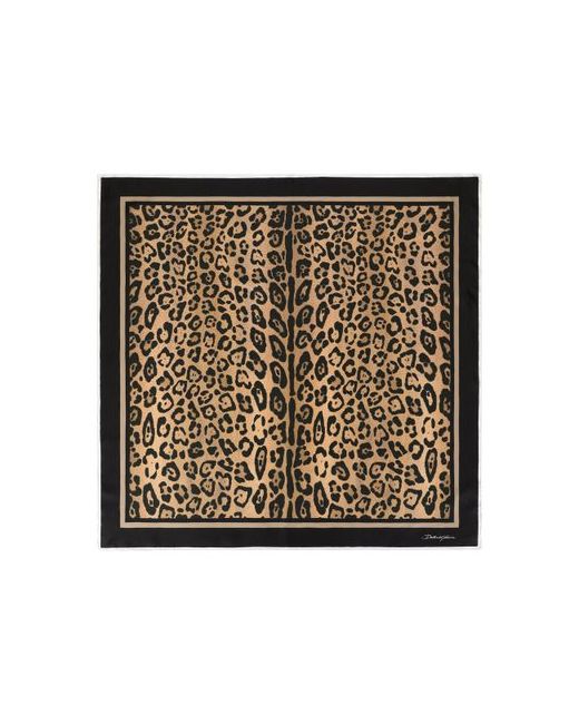 Dolce & Gabbana Leopard-print twill scarf 90 x