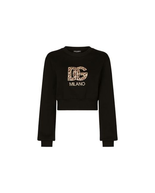 Dolce & Gabbana Cropped sweatshirt with embroidery