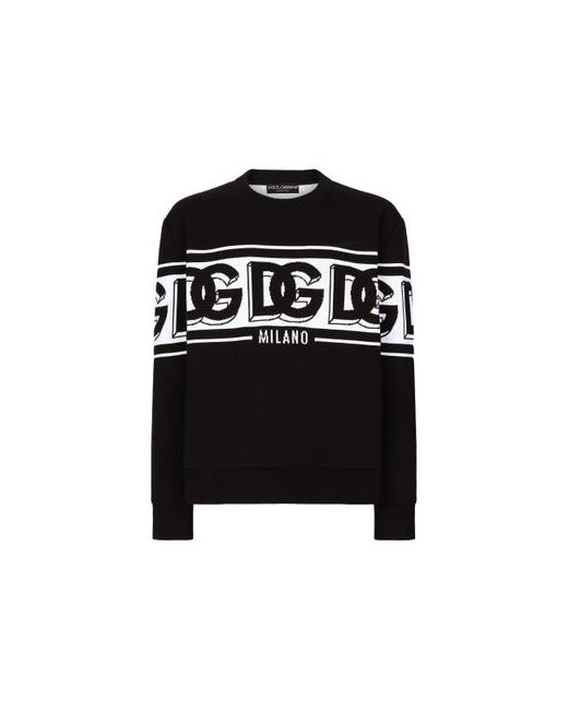 Dolce & Gabbana Wool jacquard round-neck sweater