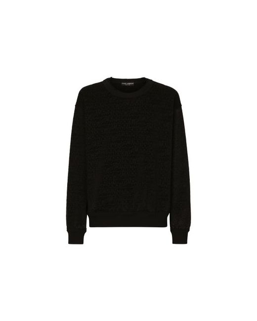 Dolce & Gabbana Cotton Sweatshirt Flocked Logo
