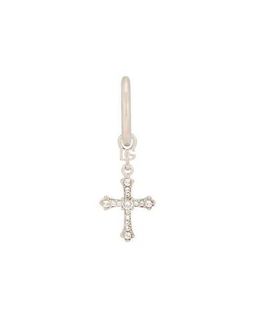 Dolce & Gabbana single cross earring with DNA rhinestones