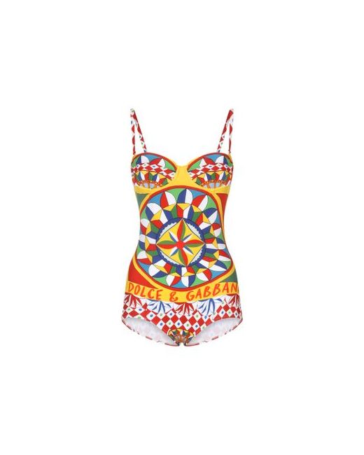 Dolce & Gabbana Balconette One-Piece Swimsuit with Carretto Print
