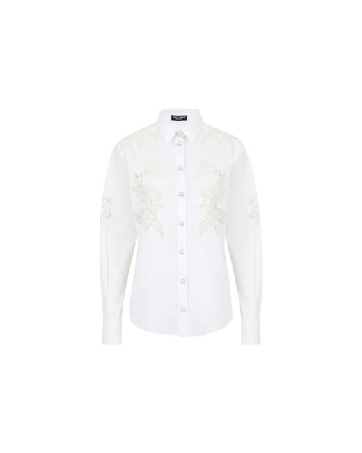 Dolce & Gabbana Poplin shirt with lace openwork