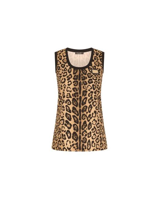 Dolce & Gabbana Leopard-print jersey tank top