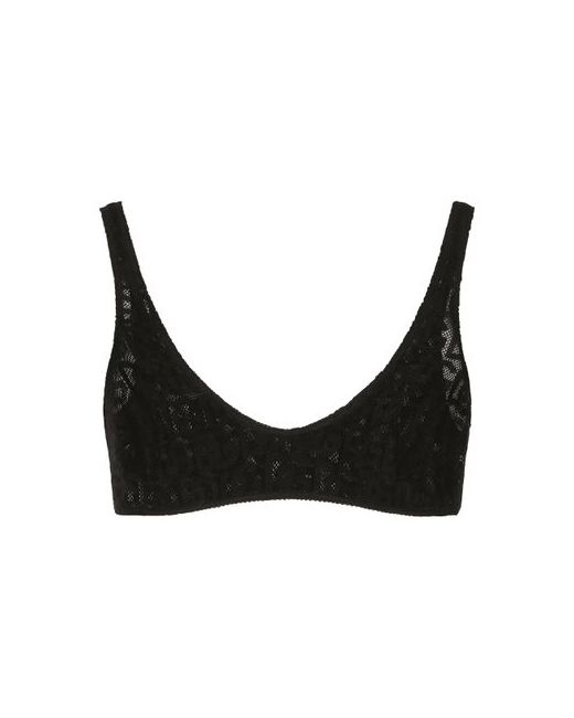Dolce & Gabbana Tulle jacquard top with all-over DG logo