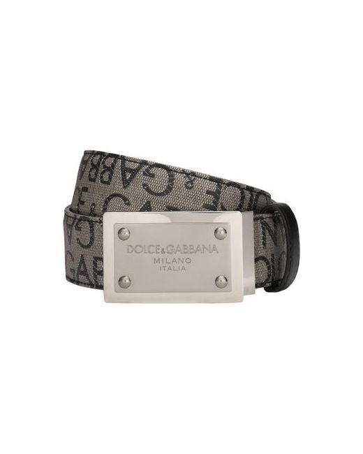 Dolce & Gabbana Coated jacquard belt with logo tag