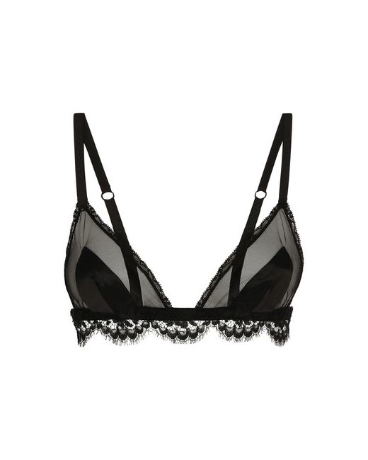 Dolce & Gabbana Satin lace and tulle triangle bra
