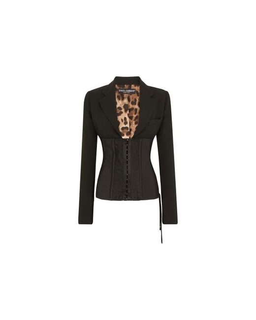 Dolce & Gabbana Woolen bustier jacket with lacing