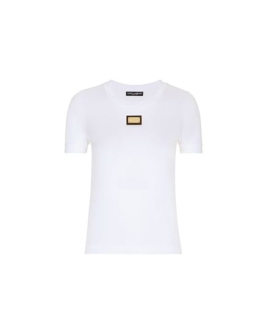Dolce & Gabbana Jersey T-Shirt with DG Logo Plaque