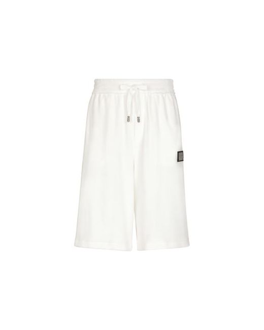 Dolce & Gabbana Jersey Sweat Shorts with Logo Plaque