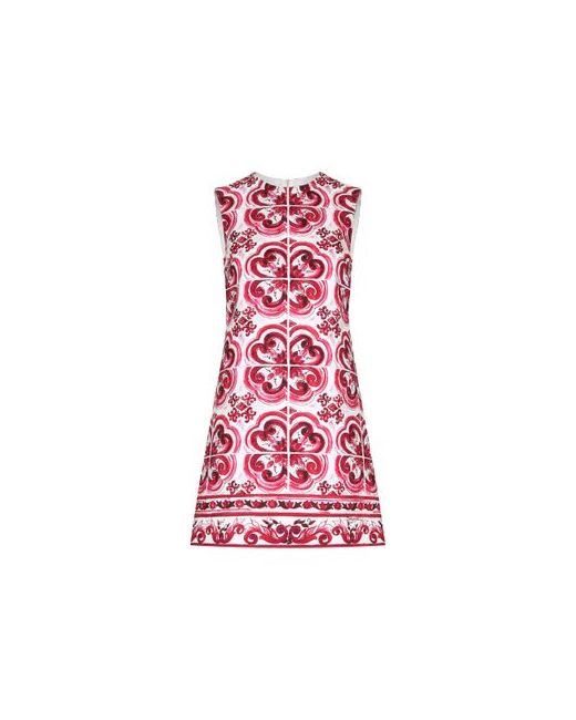 Dolce & Gabbana Short Dress Majolica Print Brocade