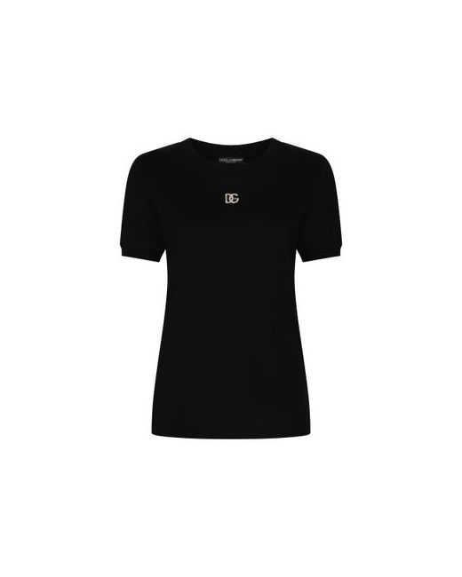 Dolce & Gabbana Cotton t-shirt with crystal logo