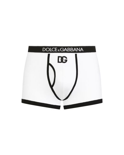 Dolce & Gabbana Fine-rib cotton boxers with DG logo