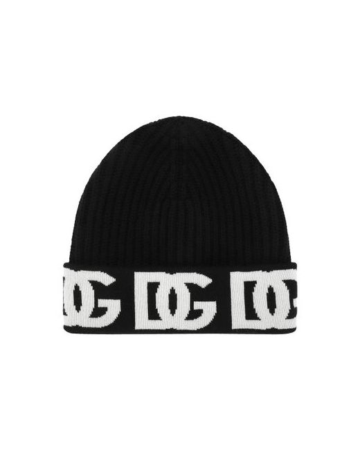 Dolce & Gabbana Cashmere hat with jacquard DG logo