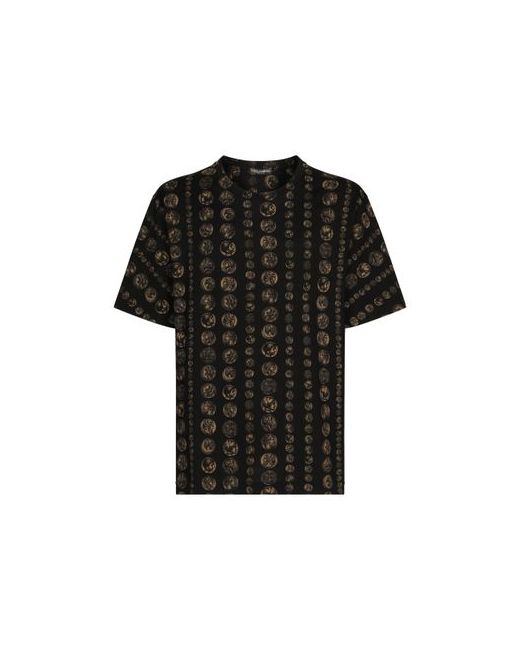 Dolce & Gabbana Cotton T-Shirt with Coin Print