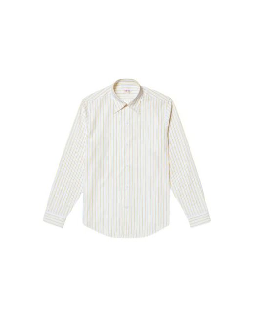 Fursac Striped cotton swallow collar shirt