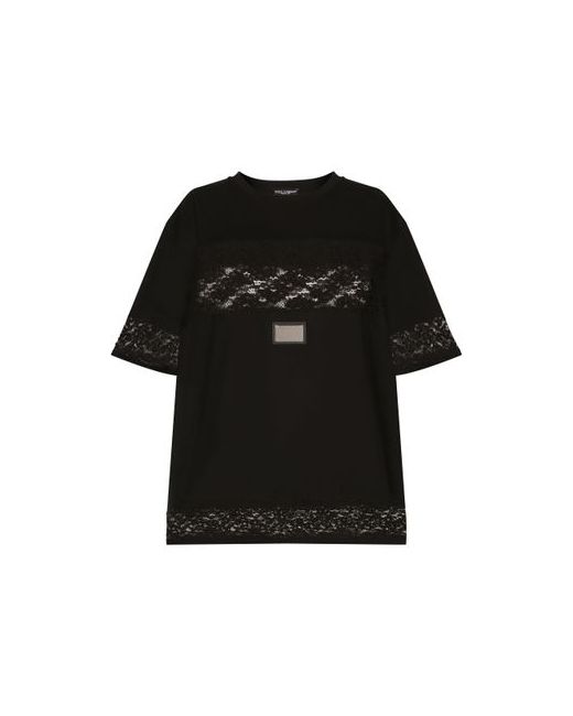 Dolce & Gabbana Jersey T-shirt with lace inserts