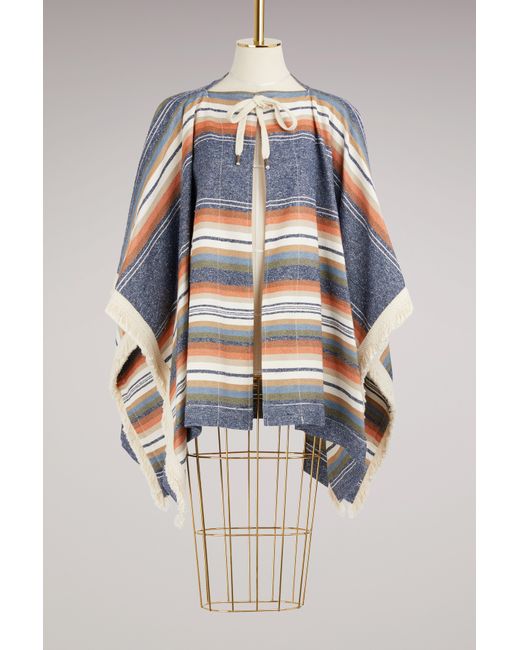 See by Chloé Fringed Poncho Coat
