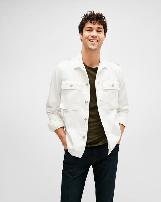 7 For All Mankind Military Shirt Jacket in Off-