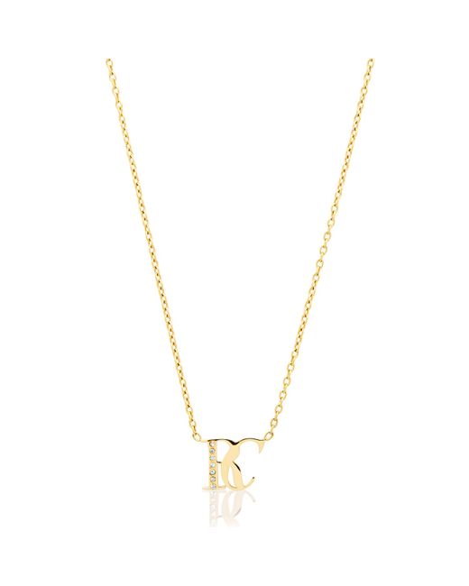 Abbott Lyon Personalised Double Initial Crystal Necklace Gold
