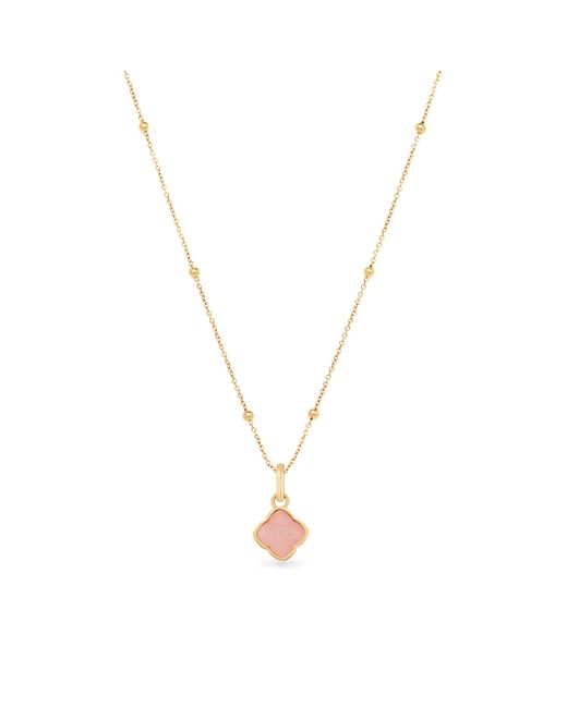 Abbott Lyon Rose Quartz Clover Necklace Gold