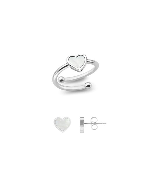 Abbott Lyon Mini Pearl Heart Ring Earrings Bundle