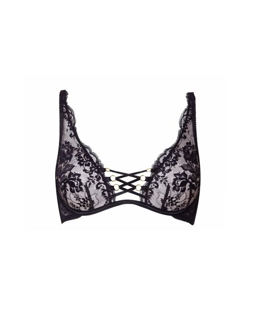 Agent Provocateur Essie Bra In Floral Lace With Lace-up Strapping